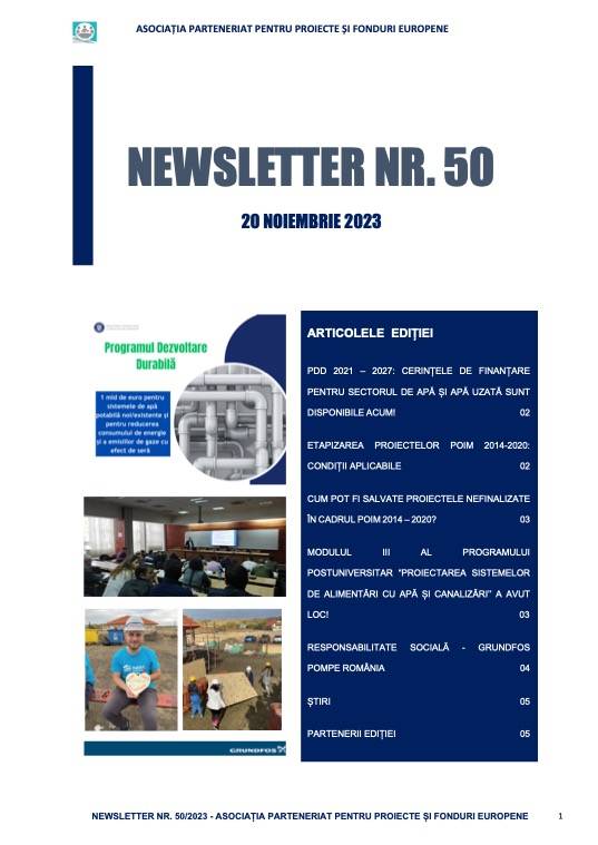 NEWSLETTER APPFE NR. 50 - 20 NOIEMBRIE 2023!